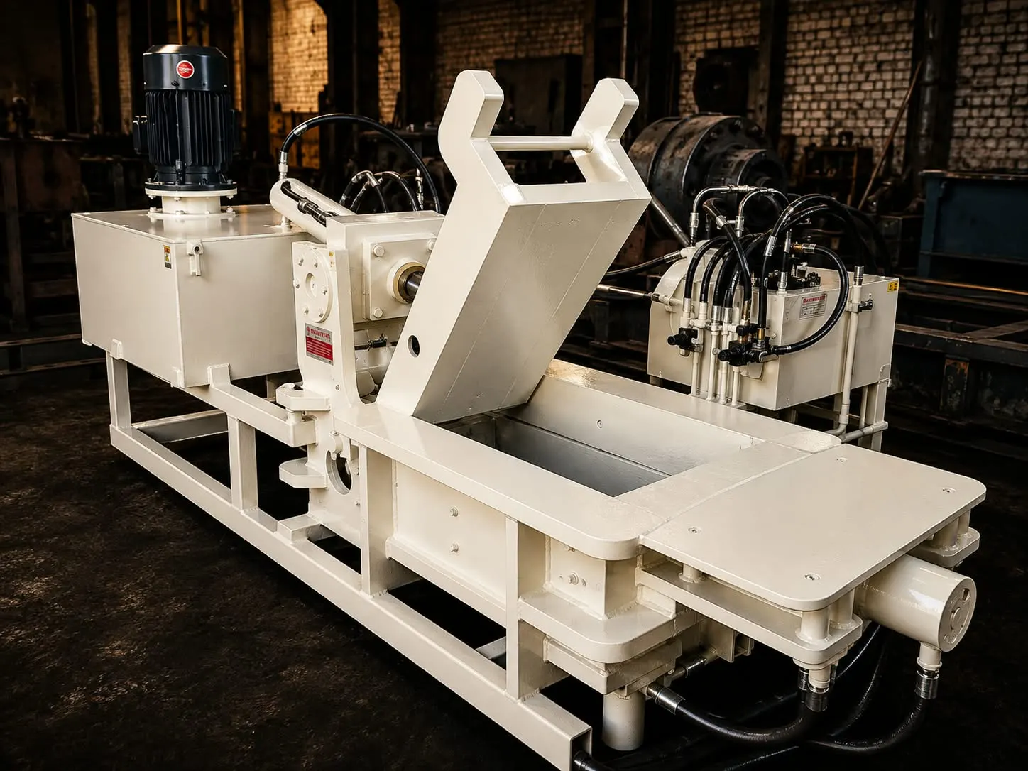 Heavy Duty Hydraulic Scrap Shear Machine - Side View