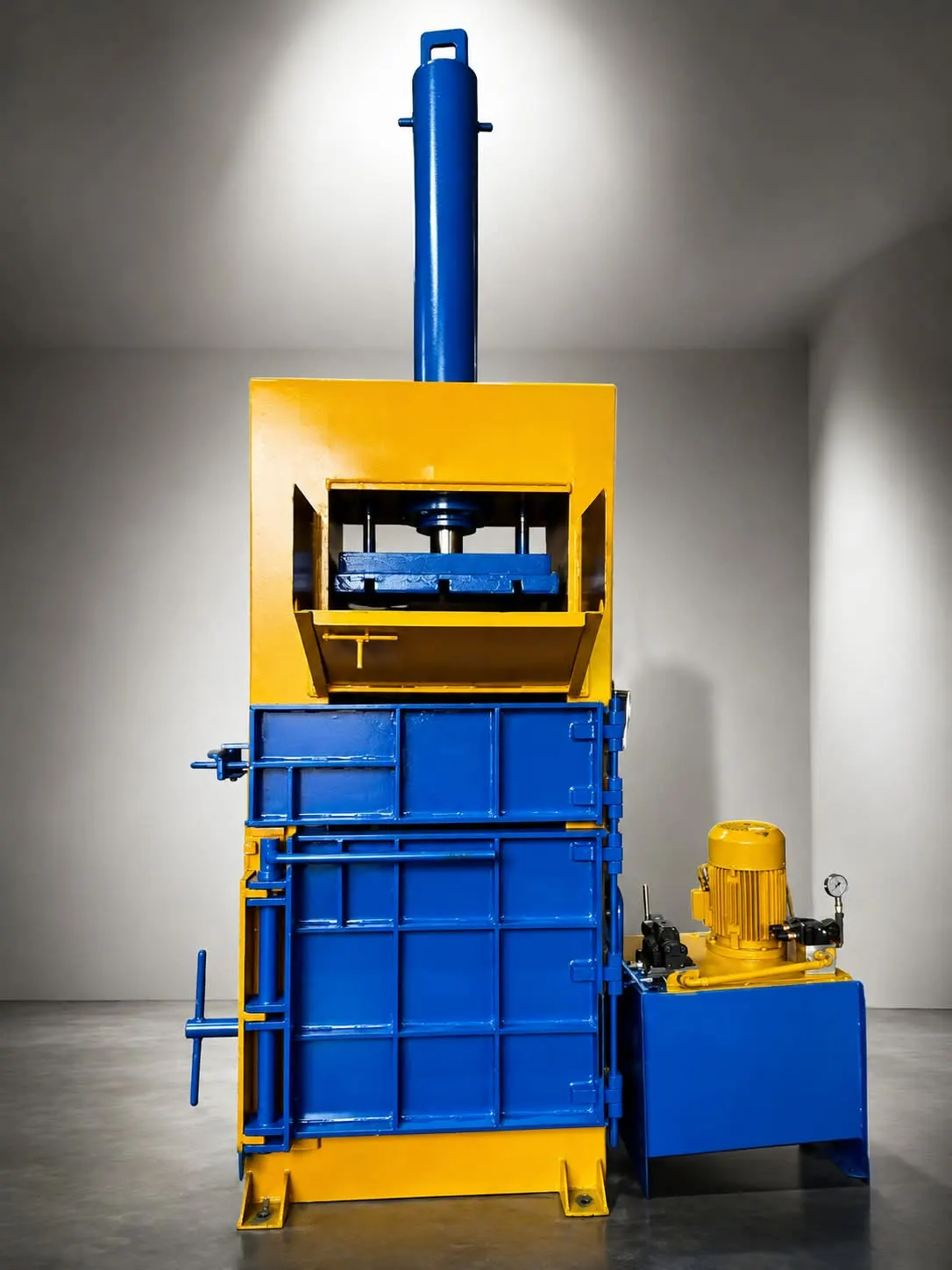 Automatic Vertical Hydraulic Baling Press Machine - Side View